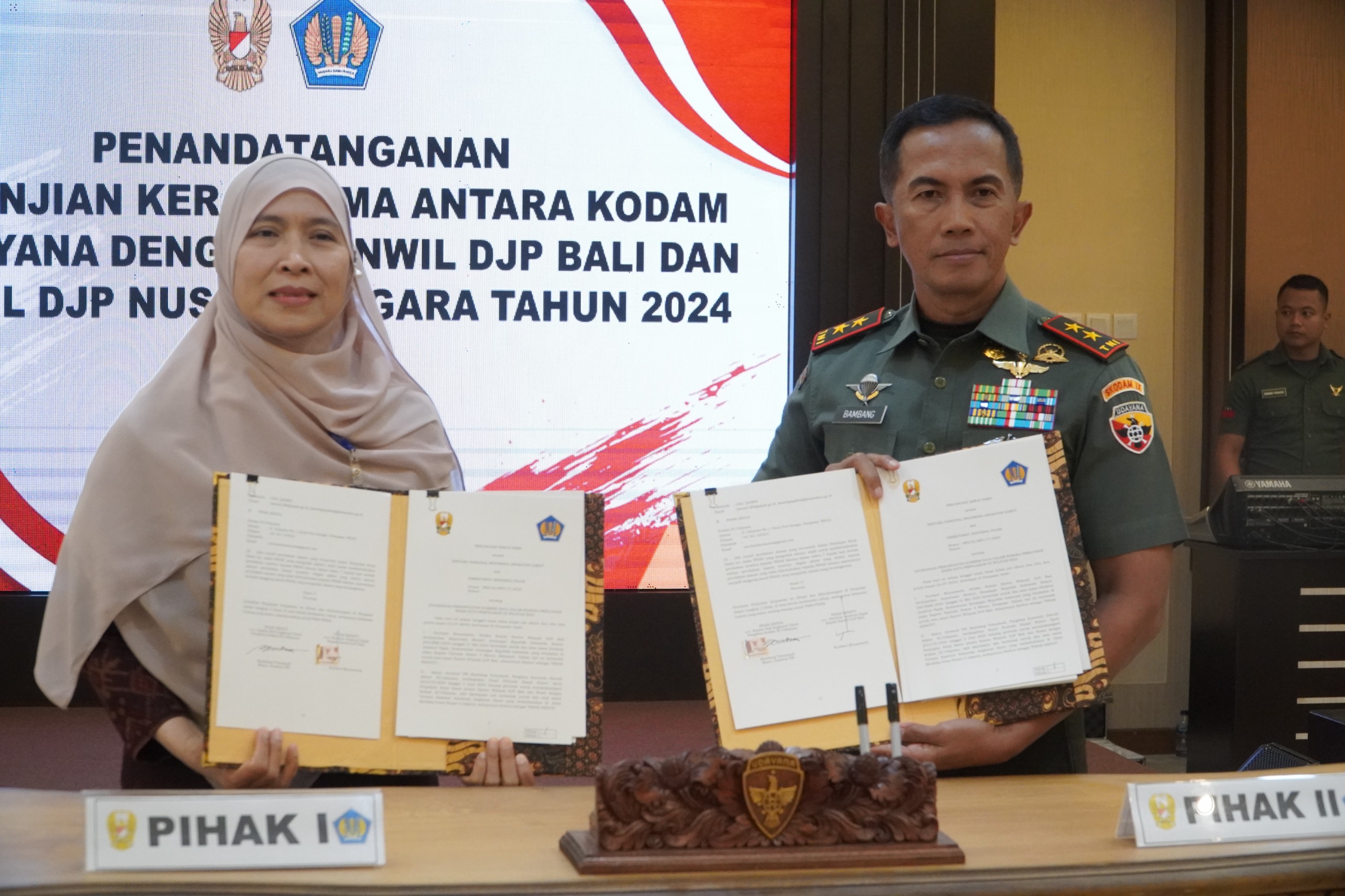 Kanwil DJP Bali dan KODAM IX/Udayana Tandatangani Kerjasama Pengumpulan Data Lapangan Perpajakan Berkualitas