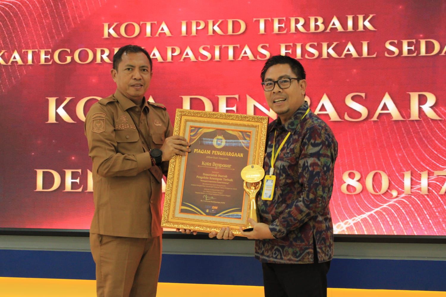 Pemkot Denpasar Raih Penghargaan Indek Pengelolaan Keuangan Daerah Tingkat Nasional
