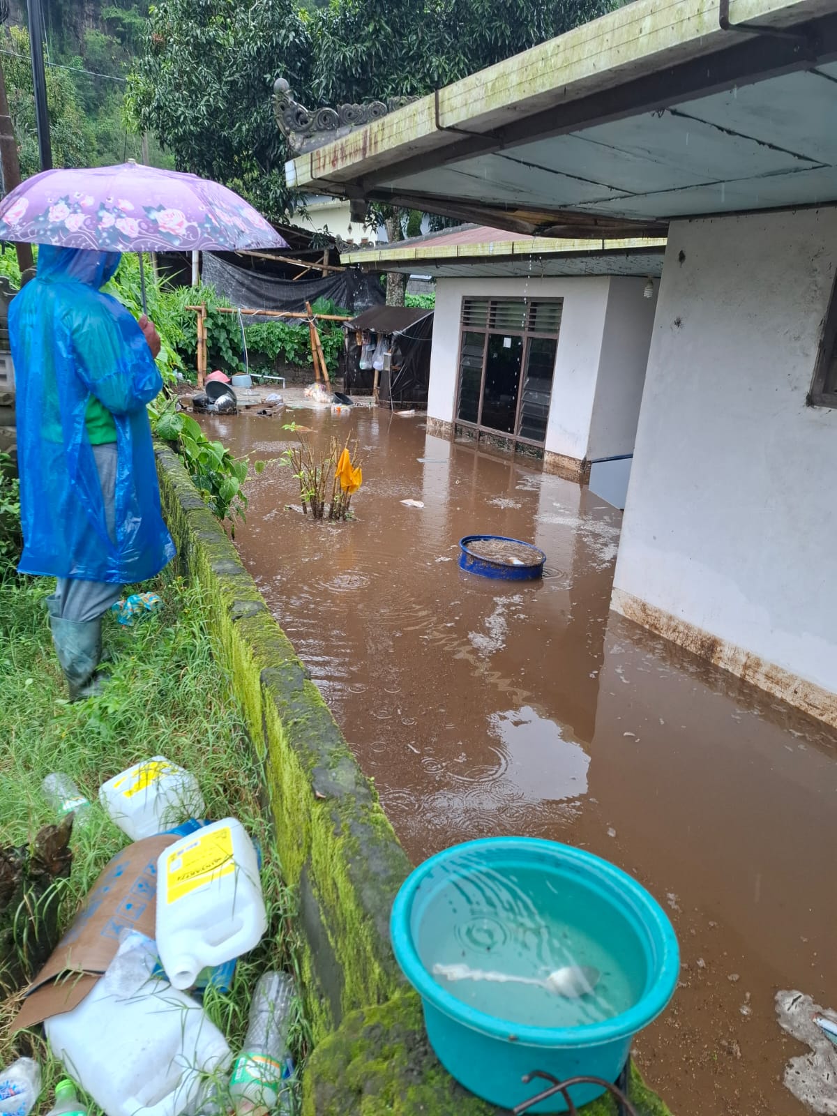 Kintamani Diguyur Hujan, Banjir Rendam Rumah Warga Songan