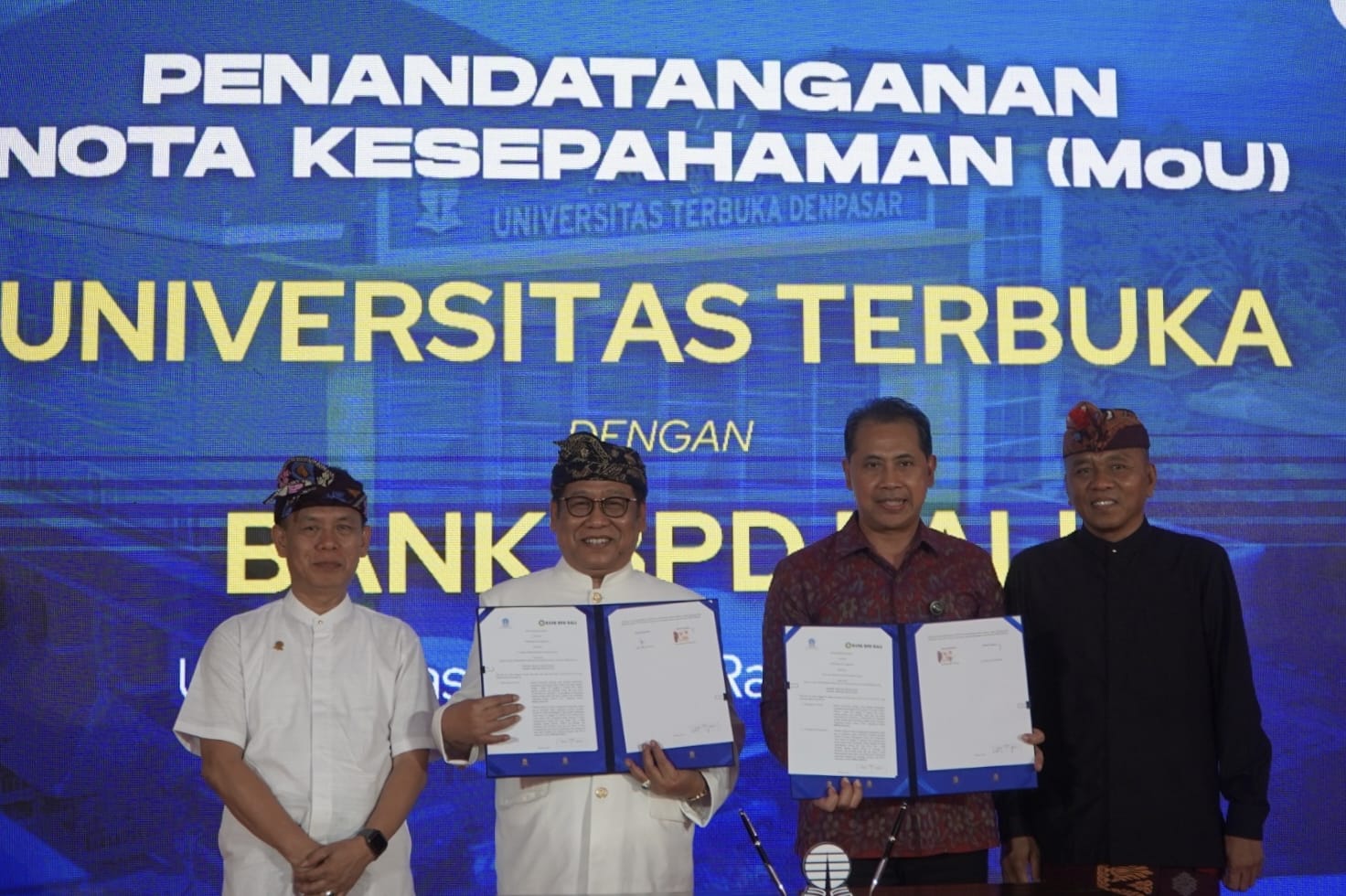Perkuat Akses Pendidikan Tinggi di Bali, Bank BPD Bali dan Universitas Terbuka Tandatangani Nota Kesepahaman